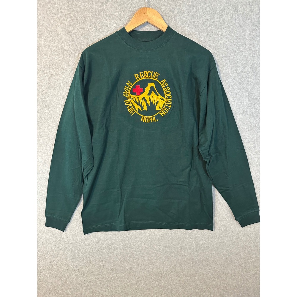 VTG Annapurna Himalayan Rescue Association Nepal Long Sleeve Shirt Embroidered L
